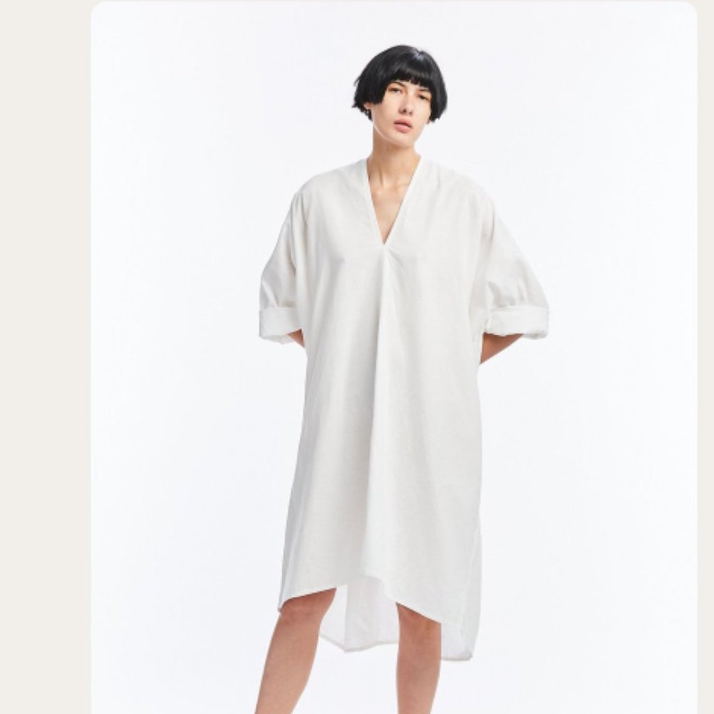 Miranda Bennett Muse Dress White Linen Size 2 (L/XL)